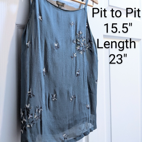 Elegant Cornflower or Dark Ice Blue Sleeveless Lined Formal Top. Sz 3. HP! - Picture 5 of 14